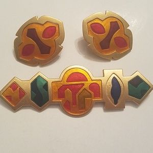 Monet brooch/earring set